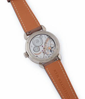 manual-winding Voutilainen GMT-6 white gold blue dial dress watch for sale online at A Collected Man London UK approved re-seller of independent watchmakers