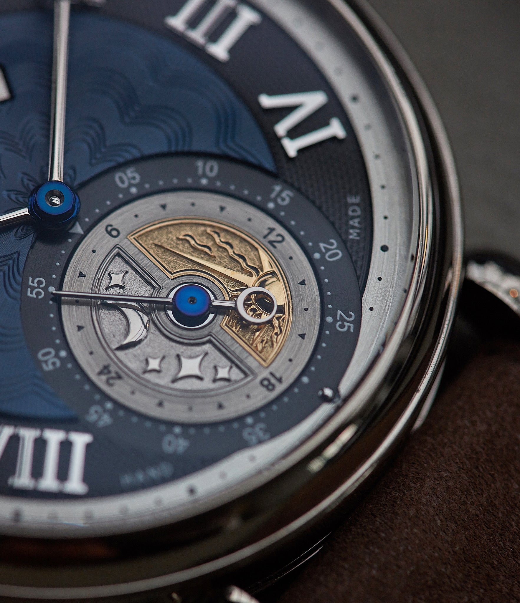 Voutilainen GMT-6 engraved day night indicator dress watch for sale online at A Collected Man London UK approved re-seller of independent watchmakers