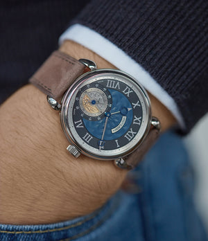 Voutilainen wristwatch GMT-6 blue dial dress watch for sale online at A Collected Man London UK approved re-seller of independent watchmakers