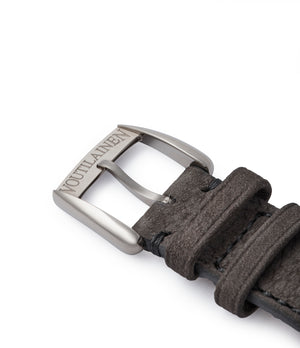 Helsinki grey nubuck watch strap Voutilainen Masterpiece Chronograph II Unique Piece steel watch for sale A Collected Man London UK approved reseller of Voutilainen