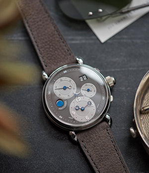 collect Kari Voutilainen Unique Piece Masterpiece Chronograph II steel watch for sale A Collected Man London UK approved reseller of Voutilainen