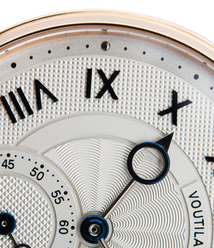 hand-made silver guilloche dial Voutilainen Observatoire Limited Edition rose gold rare dress watch for sale online at A Collected Man London endorsed seller of independent watchmaker