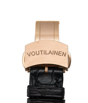 rose gold deployant clasp Voutilainen Observatoire Limited Edition rose gold rare dress watch for sale online at A Collected Man London endorsed seller of independent watchmaker