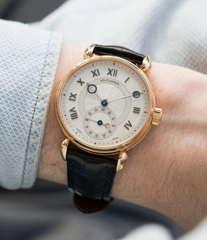men's rare luxury dress watch Voutilainen Observatoire Limited Edition rose gold rare dress watch for sale online at A Collected Man London endorsed seller of independent watchmaker