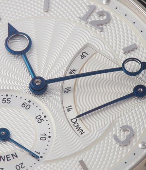 Voutilainen power reserve Vingt-8R white gold watch silver dial for sale online at A Collected Man London UK specialist of independent watchmakers