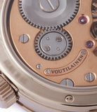 sell Voutilainen Cal. 28 Vingt-8R power reserve white gold watch silver dial for sale online at A Collected Man London UK specialist of independent watchmakers
