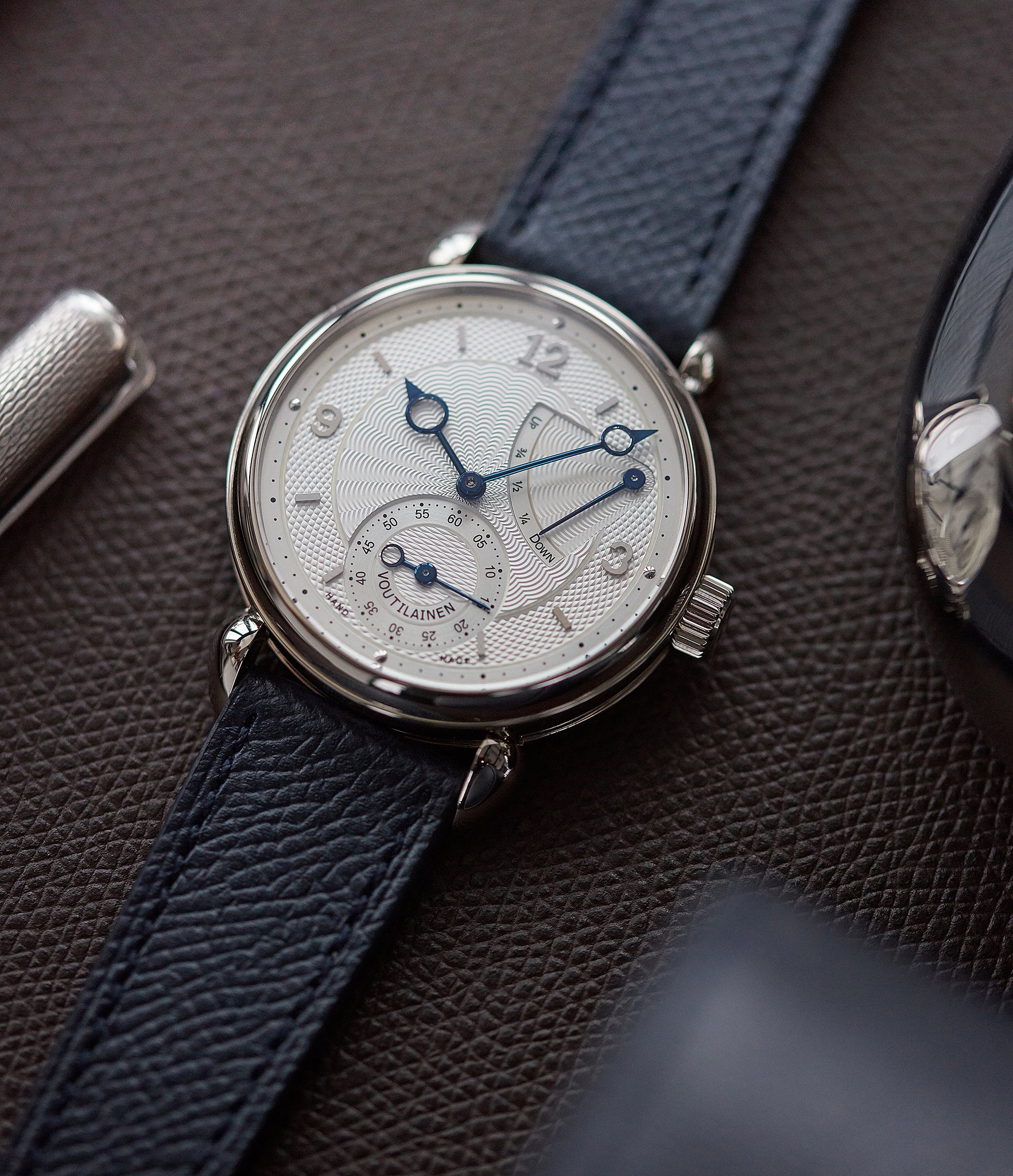pre-owned Voutilainen Vingt-8R power reserve white gold watch silver dial for sale online at A Collected Man London UK specialist of independent watchmakers