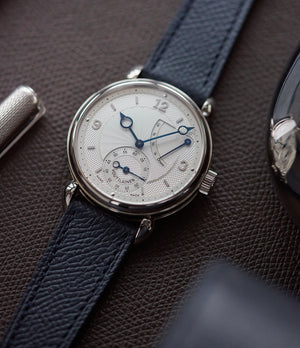 pre-owned Voutilainen Vingt-8R power reserve white gold watch silver dial for sale online at A Collected Man London UK specialist of independent watchmakers