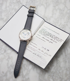 full set pre-owned Voutilainen Vingt-8R power reserve white gold watch silver dial for sale online at A Collected Man London UK specialist of independent watchmakers