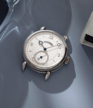 Voutilainen Vingt-8 | Platinum | Available worldwide at A Collected Man | Watch face