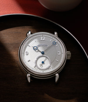 Voutilainen Vingt-8 | Platinum | Available worldwide at A Collected Man | Watch face