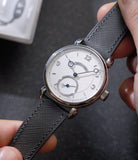Voutilainen Vingt-8 | Platinum | Available worldwide at A Collected Man | Watch on strap