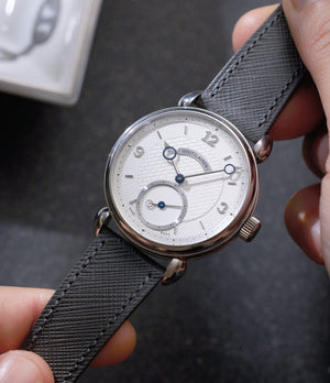 Voutilainen Vingt-8 | Platinum | Available worldwide at A Collected Man | Watch on strap