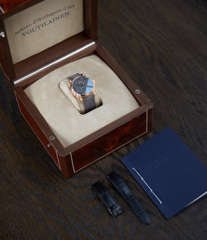 full set Voutilainen Vingt-8 grey dial rose gold time-only watch independent watchmaker for sale online A Collected Man London UK specialist rare watches