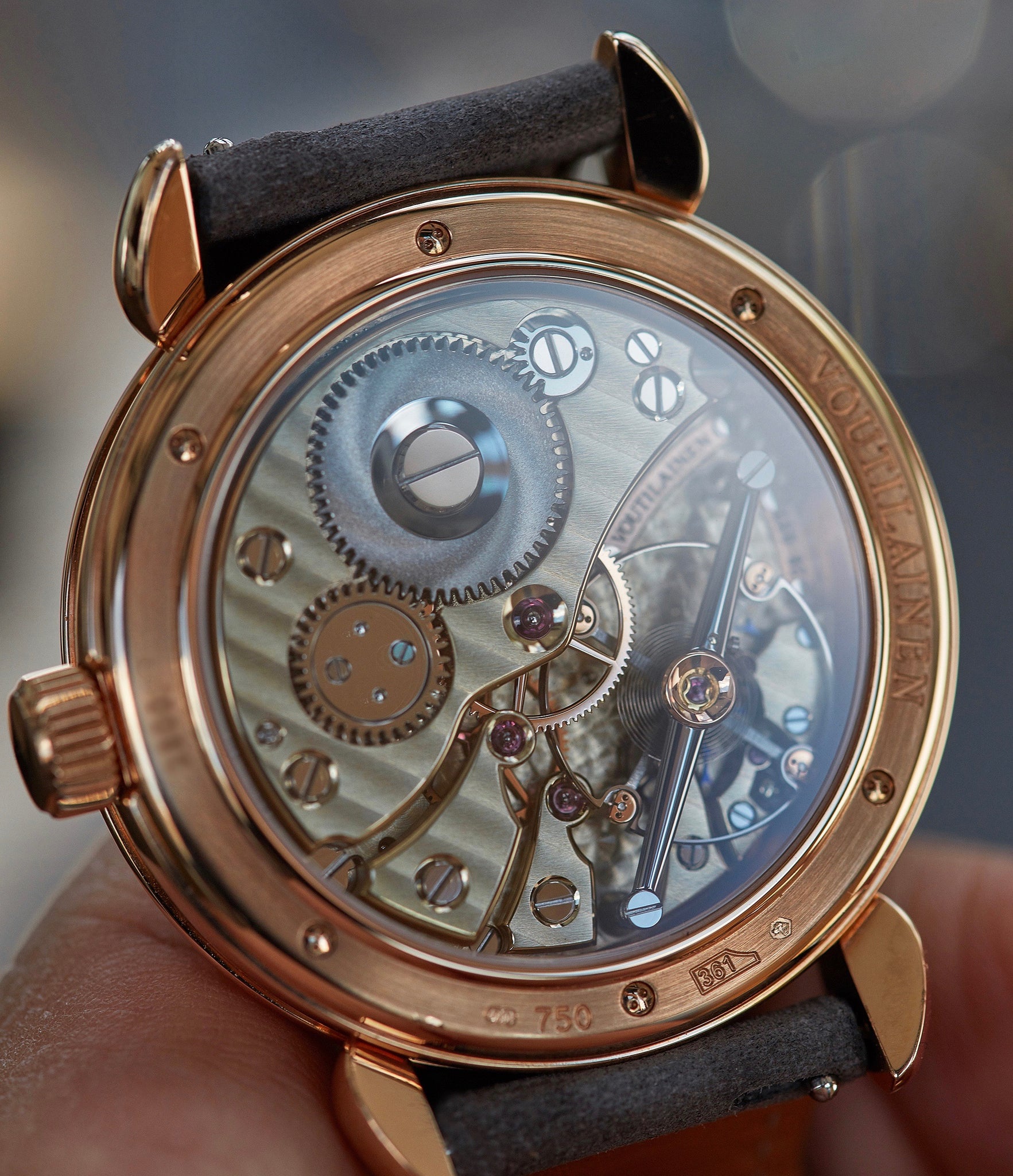 Cal. 28 hand-made movement Voutilainen Vingt-8 grey dial rose gold time-only watch independent watchmaker for sale online A Collected Man London UK specialist rare watches