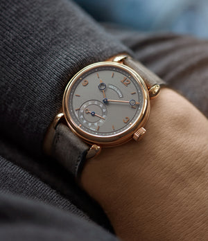 Finnish watchmaker Voutilainen Vingt-8 grey dial rose gold time-only watch independent watchmaker for sale online A Collected Man London UK specialist rare watches