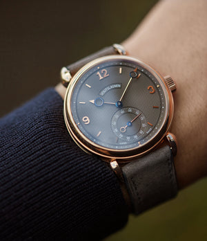 buying Voutilainen Vingt-8 grey dial rose gold time-only watch independent watchmaker for sale online A Collected Man London UK specialist rare watches