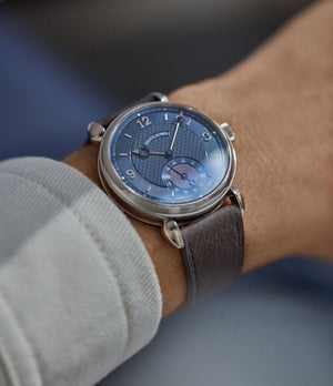Buy Helsinki Molequin watch strap Voutilainen dark grey nubuck leather quick-release springbars buckle handcrafted European-made for sale online at A Collected Man London