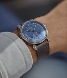 rare luxury dress watch blue dial Voutilainen Vingt-8 Cal. 28 blue dial white gold dress watch at A Collected Man London approved re-seller of independent watchmakers