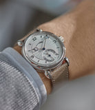 rare Kari Voutilainen Vingt-8 platinum silver dial Cal. 28 time-only dress watch for sale online at A Collected Man London UK specialist independent watchmakers