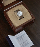 full set pre-owned Kari Voutilainen Vingt-8 platinum silver dial Cal. 28 time-only dress watch for sale online at A Collected Man London UK specialist independent watchmakers