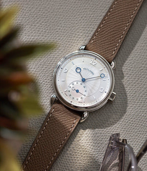preowned Voutilainen Vingt-8 platinum silver dial Cal. 28 time-only dress watch for sale online at A Collected Man London UK specialist independent watchmakers 