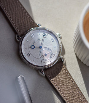 independent watchmaker Kari Voutilainen Vingt-8 platinum silver dial Cal. 28 time-only dress watch for sale online at A Collected Man London UK specialist rare watches