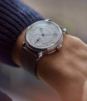 shop pre-owned Kari Voutilainen Vingt-8 platinum silver dial Cal. 28 time-only dress watch for sale online at A Collected Man London UK specialist independent watchmakers 