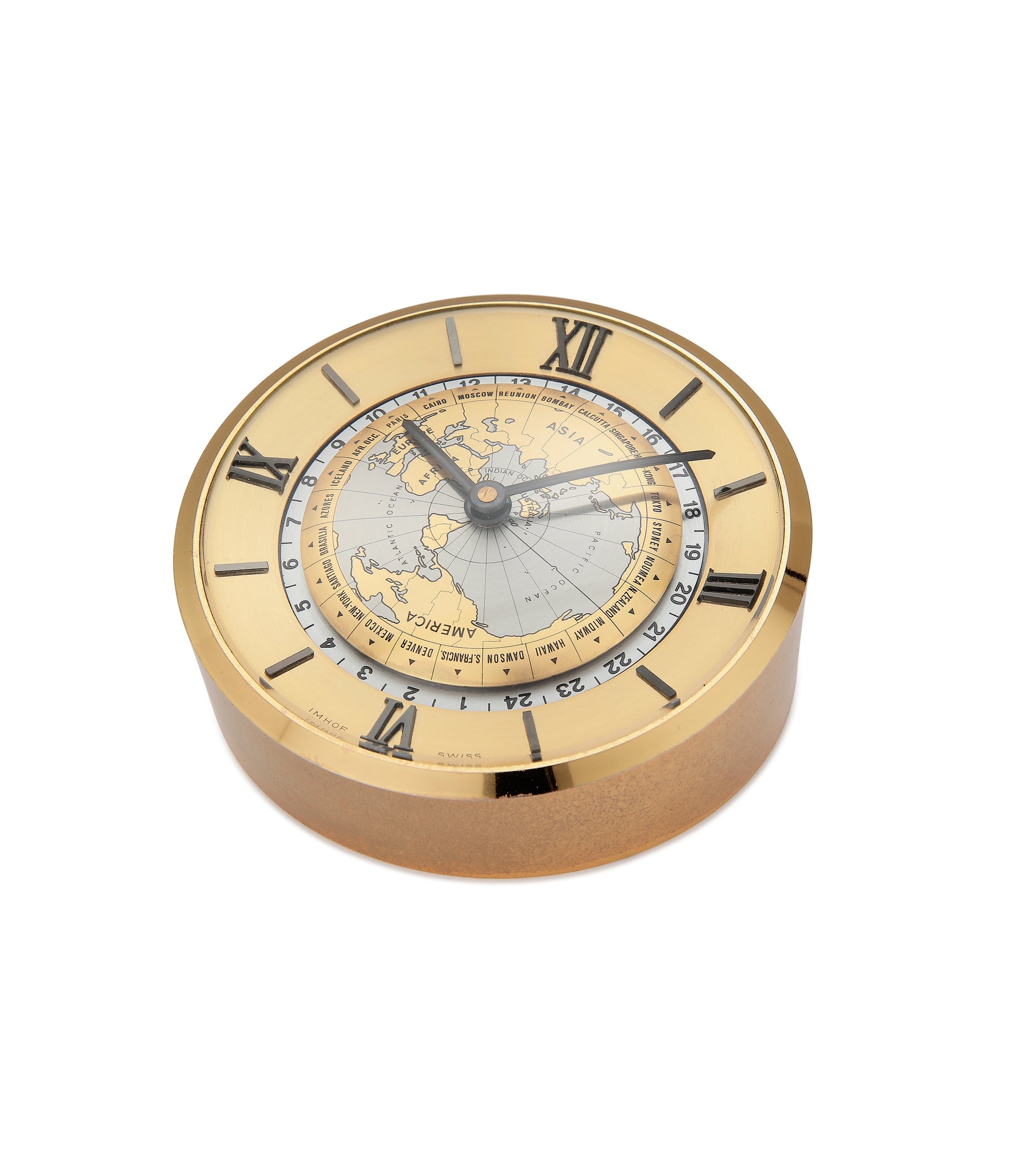 Worldtime | Desktop Clock | Gilt-finished Brass