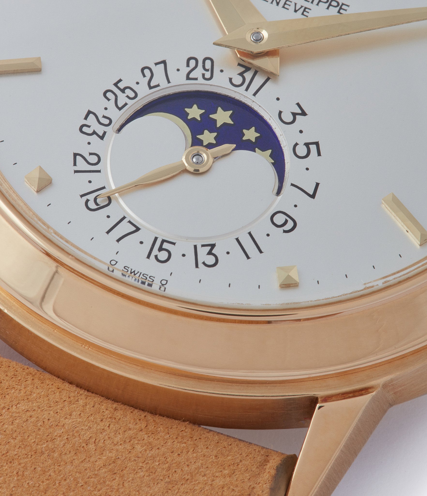 moonphase Patek Philippe 3448 Perpetual Calendar Moonphase yellow gold dress watch for sale online at A Collected Man London UK specialist of rare watches