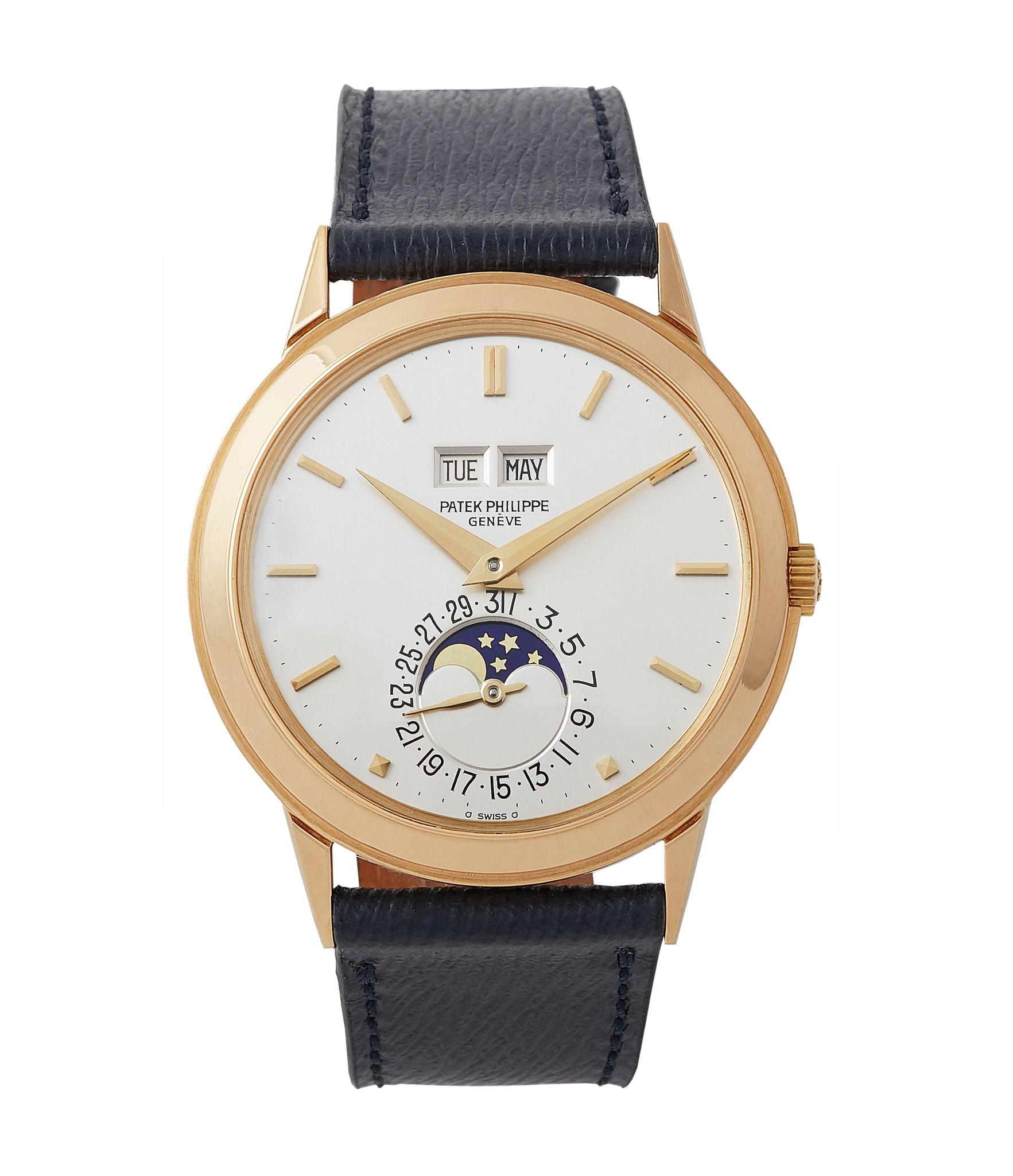 buy vintage Patek Philippe 3448 Perpetual Calendar Moonphase yellow gold dress watch for sale online at A Collected Man London UK specialist of rare watches