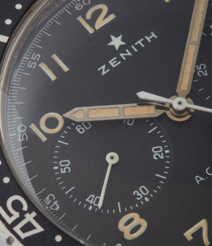 unrestored black dial Zenith Cairelli CP-2 steel vintage military chronograph sports watch for sale online A Collected Man London home of rare watches