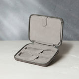 Zurich, four-watch folio Four-watch slim folio in charcoal grey nubuck leather | Available Worldwide | A Collected Man