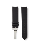 Order 20mm x 19mm Singapore Molequin F. P. Journe curved watch strap Saffiano black calfskin leather quick-release springbars buckle handcrafted European-made for sale online at A Collected Man London