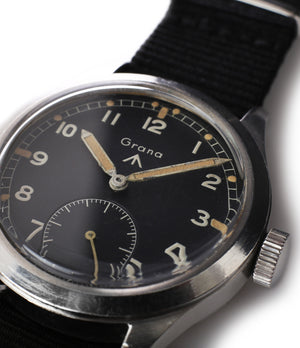 buy Dirty Dozen WWW Grana British military M18565 steel watch with black unrestored dial for sale WATCH XCHANGE London