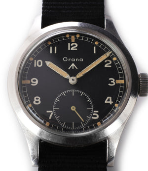 buy Dirty Dozen WWW Grana British military M18565 steel watch with black unrestored dial for sale WATCH XCHANGE London