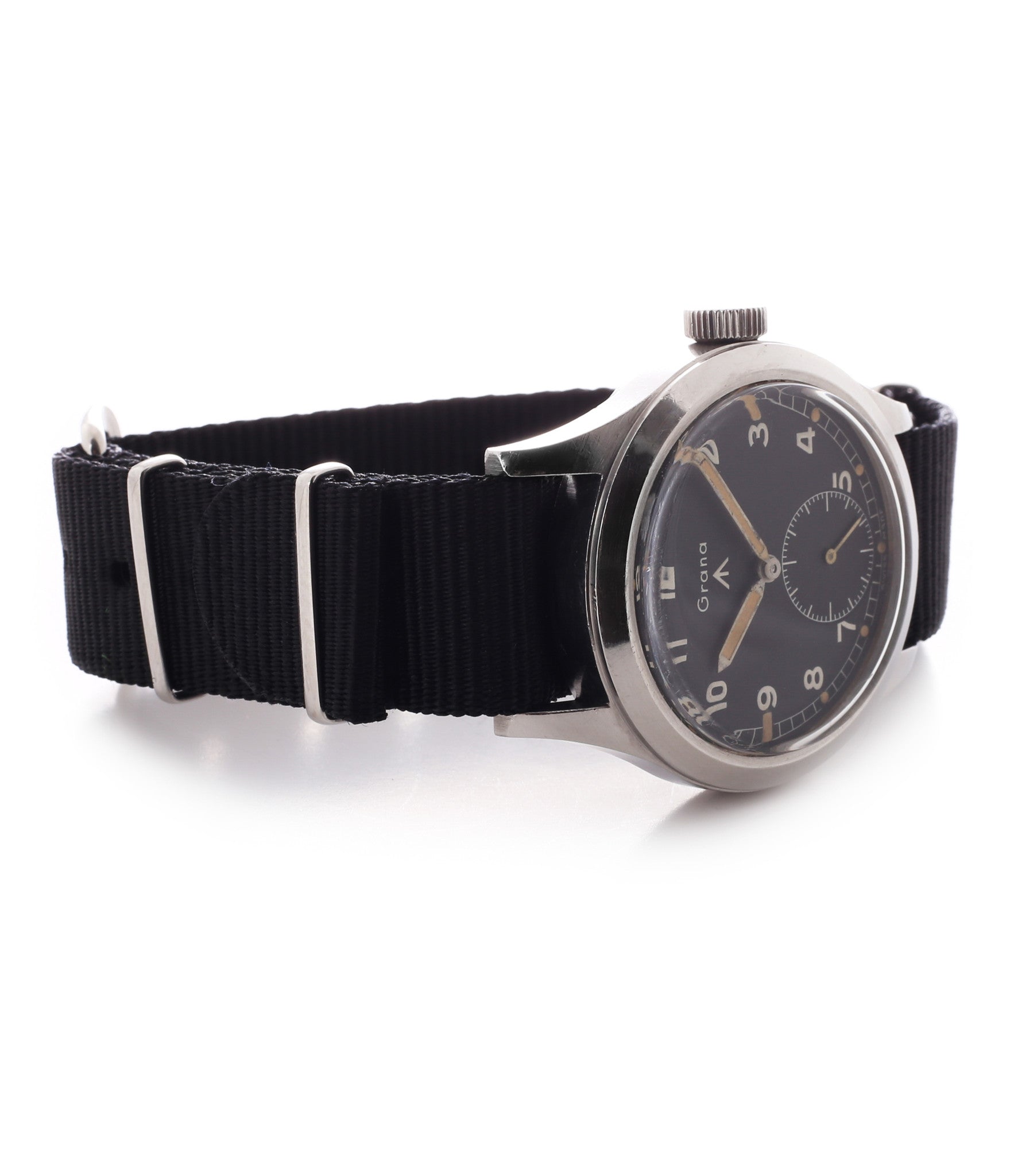 buy Dirty Dozen WWW Grana British military M18565 steel watch with black unrestored dial for sale WATCH XCHANGE London