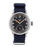 buy vintage Grana WWW military British MOD M18565 steel rare manul-winding black original dial watch for sale online WATCH XCHANGE London