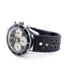 buy rare Heuer Autavia 2446 1st execution unrestored dial vintage sport steel watch with Valjoux 72 manual movement for sale online at WATCH XCHANGE London