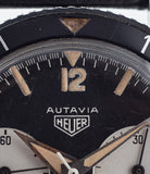 buy rare Heuer Autavia 2446 1st execution unrestored dial vintage sport steel watch with Valjoux 72 manual movement for sale online at WATCH XCHANGE London