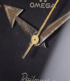 buy Omega Railmaster CK 2914 vintage watch black dial broad-arrow hands for sale