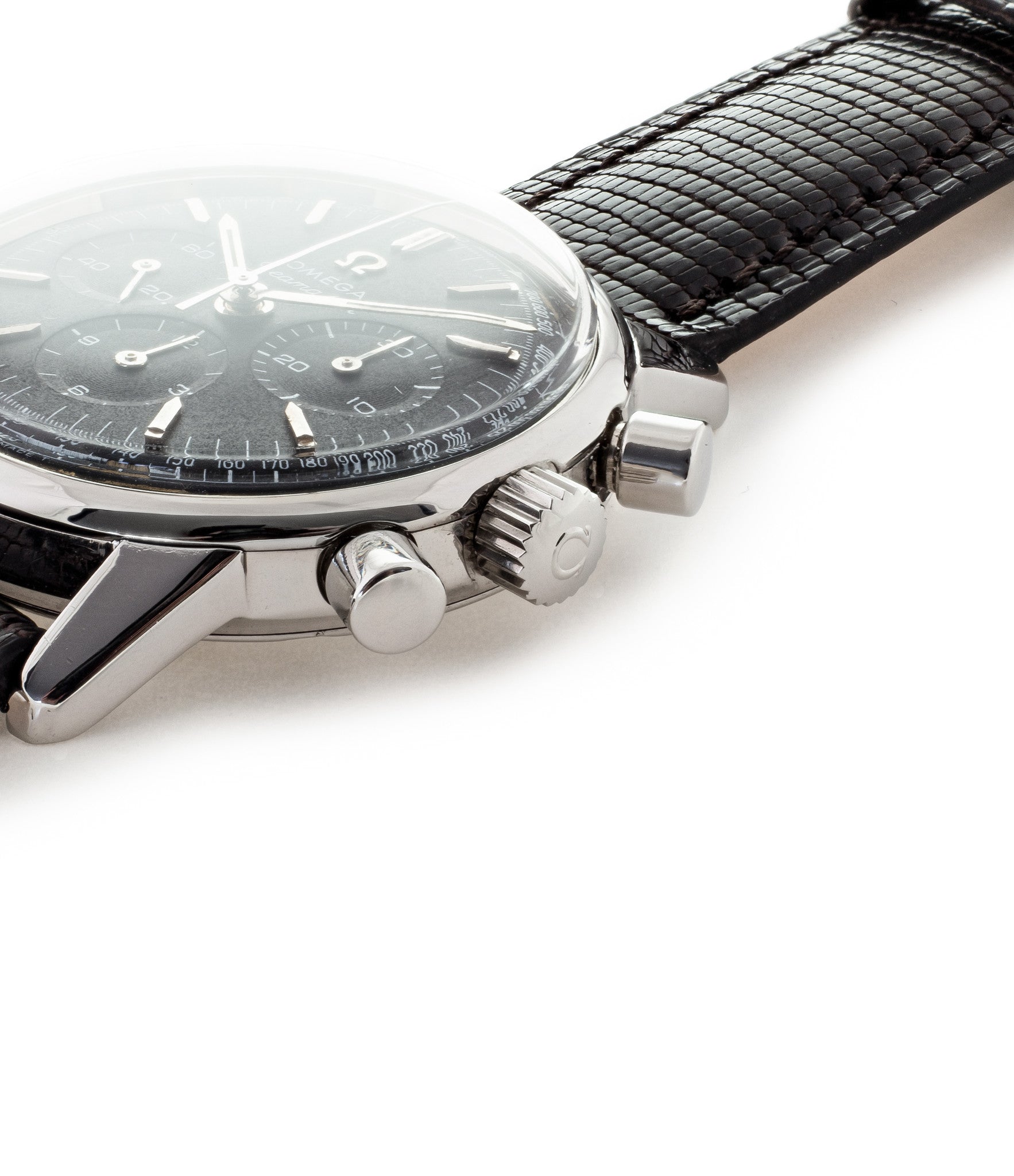 buy Omega Seamaster Chronograph 105.001 Cal. 321 rare black dial vintage steel watch for sale online WATCH XCHANGE London