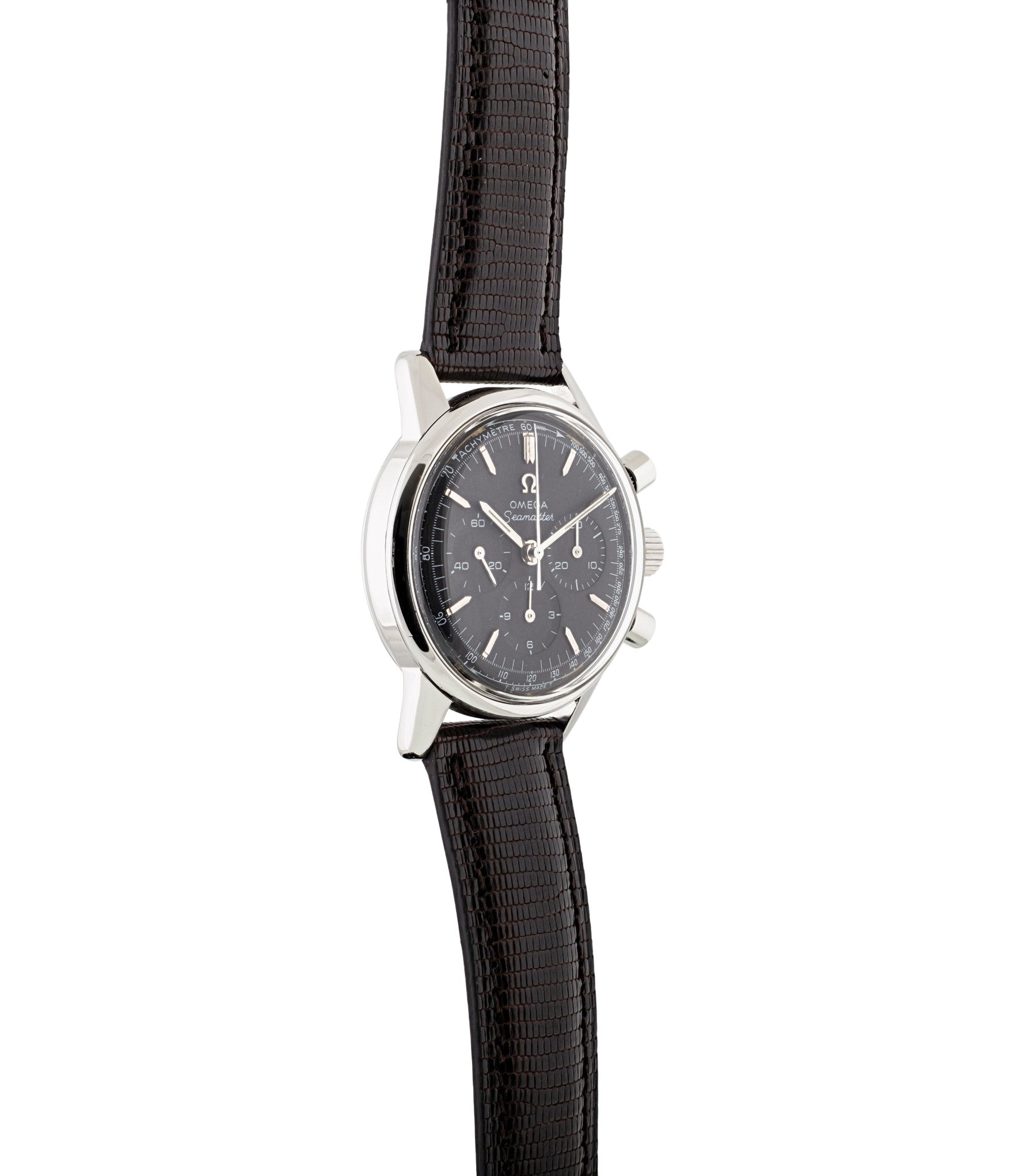 buy Omega Seamaster Chronograph 105.001 Cal. 321 rare black dial vintage steel watch for sale online WATCH XCHANGE London