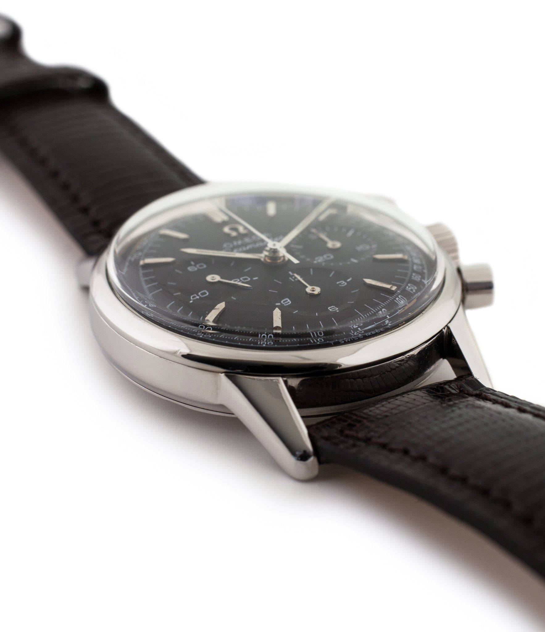 buy Omega Seamaster Chronograph 105.001 Cal. 321 rare black dial vintage steel watch for sale online WATCH XCHANGE London