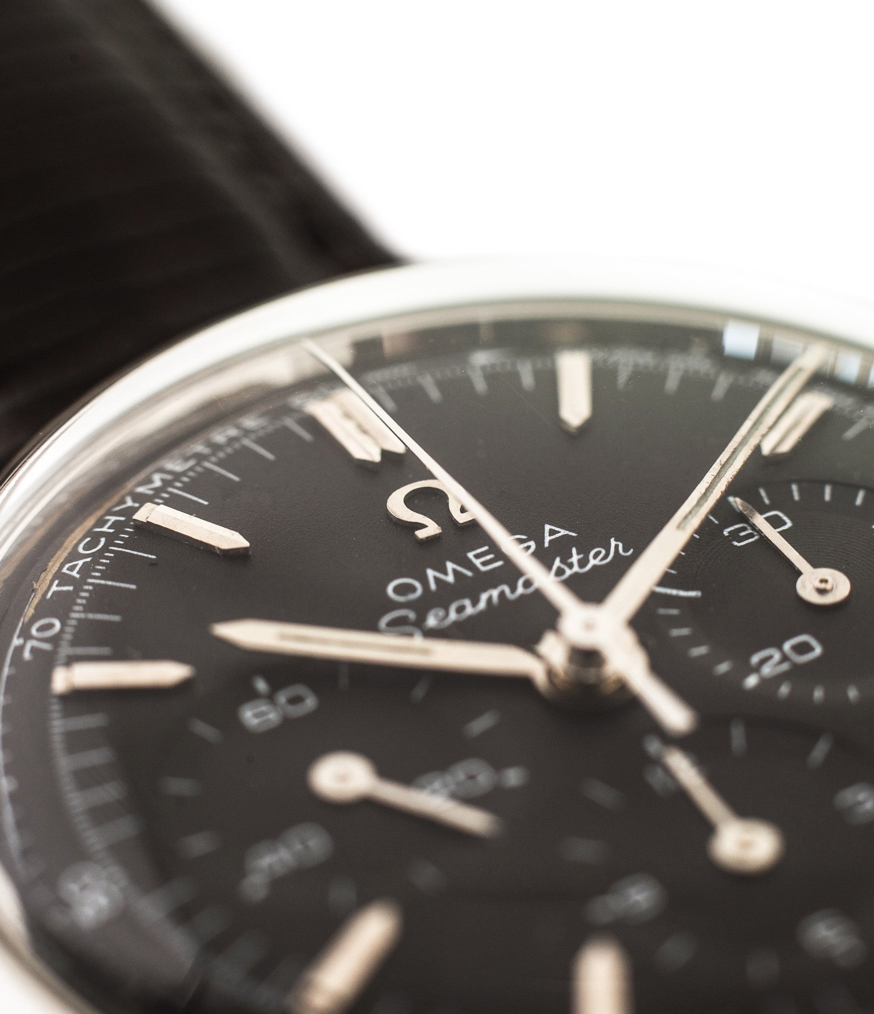 buy Omega Seamaster Chronograph 105.001 Cal. 321 rare black dial vintage steel watch for sale online WATCH XCHANGE London
