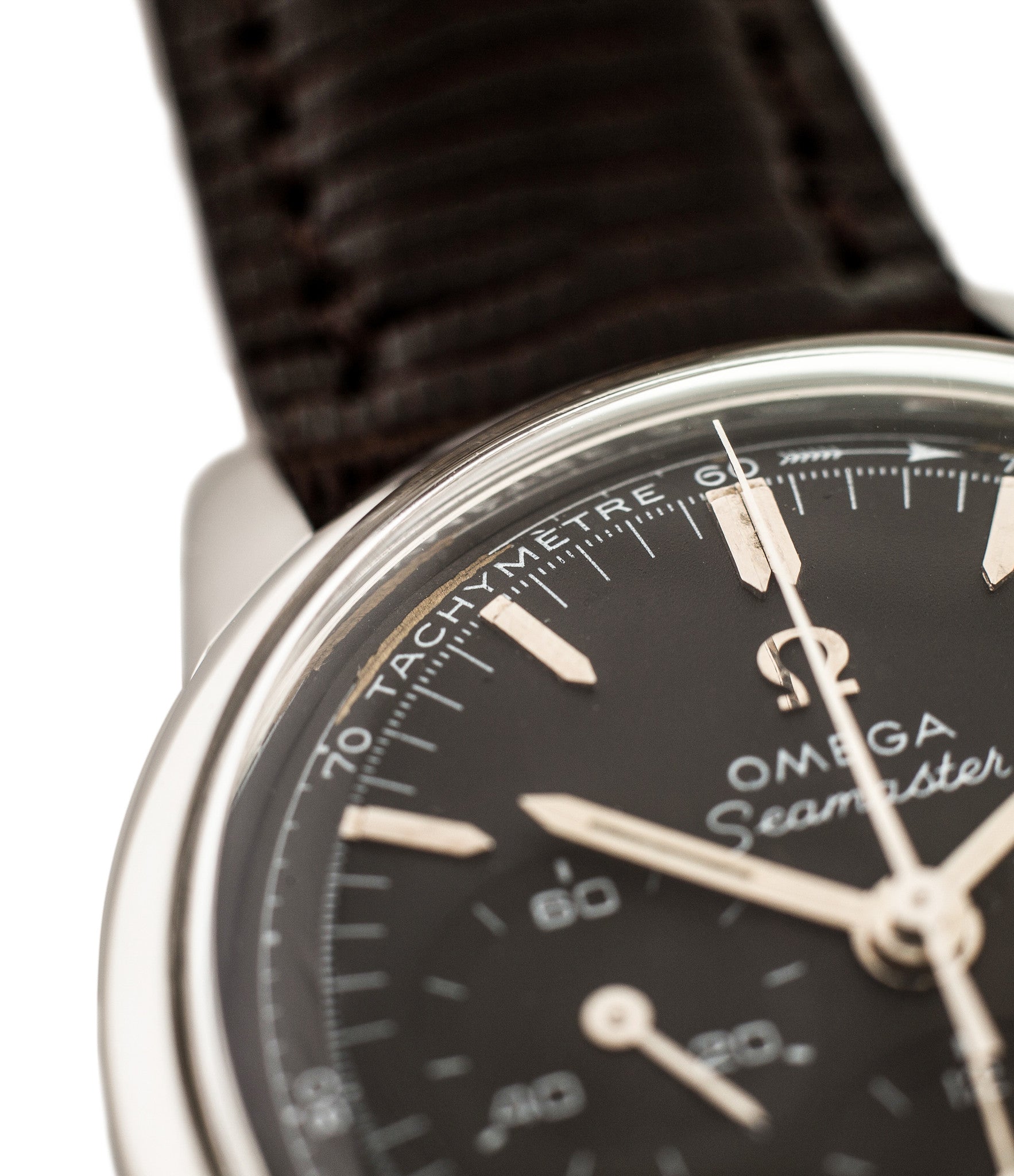 buy Omega Seamaster Chronograph 105.001 Cal. 321 rare black dial vintage steel watch for sale online WATCH XCHANGE London