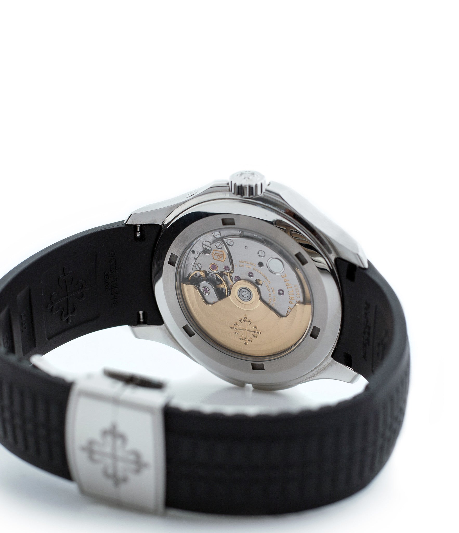 buy Patek Philippe Aquanaut Travel-time 5164A-001 steel pre-owned traveller automatic watch black dial dual time zone with box and papers for sale at WATCH XCHANGE London authenticity guaranteed