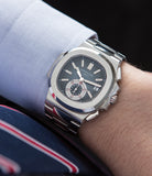 buy Patek Philippe Chronograph Nautilus 5980A discontinued rare steel watch online pre-owned from WATCH XCHANGE London for sale