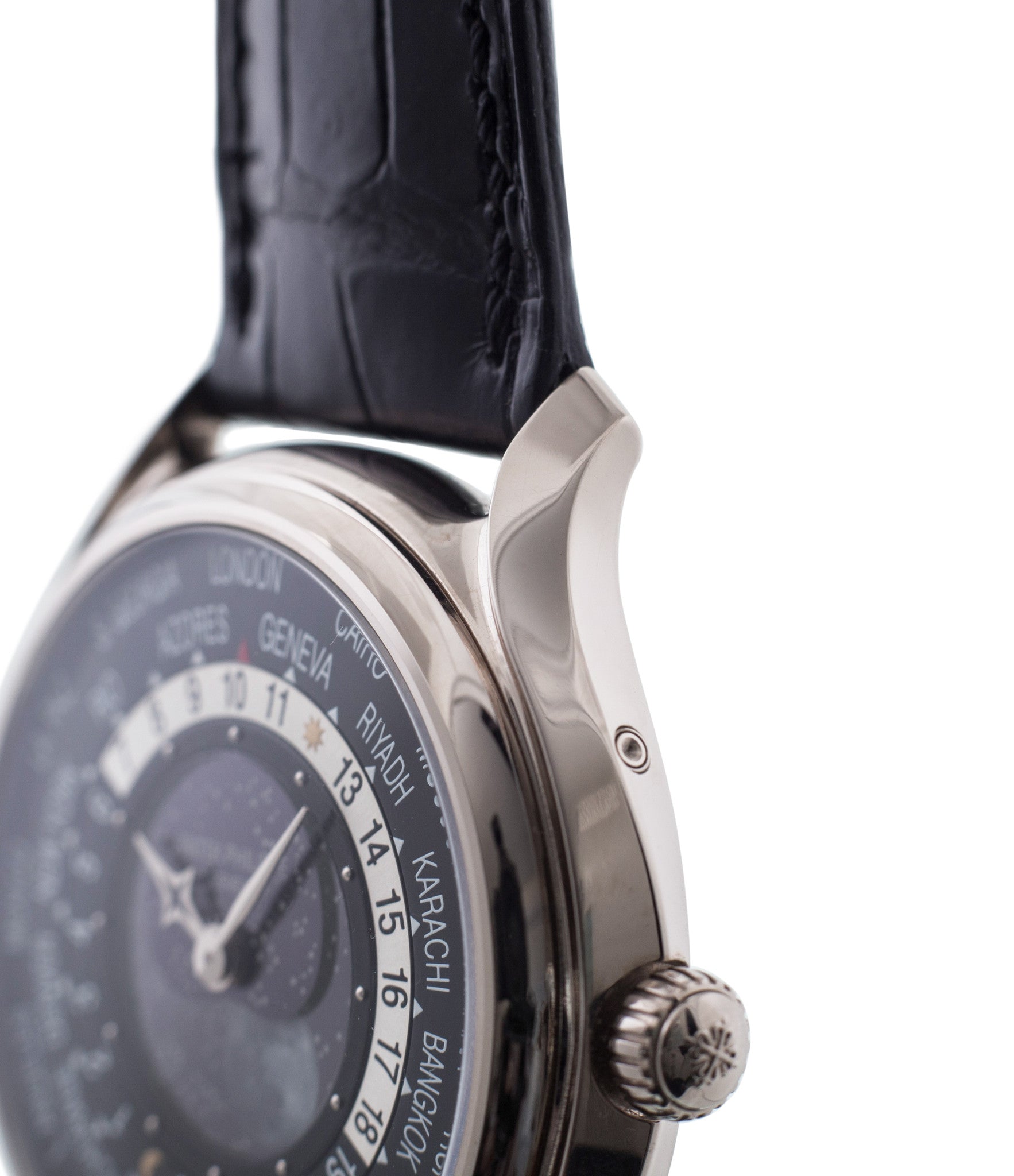 buy Patek Philippe Worldtime Moonphase 5575G rare 175th Anniversary white gold watch online with box, papers and manufacturer's warranty for sale online WATCH XCHANGE London