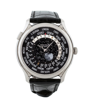 buy Patek Philippe Worldtime Moonphase 5575G rare 175th Anniversary white gold watch online with box, papers and manufacturer's warranty for sale online WATCH XCHANGE London